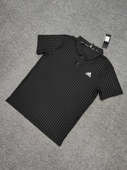 Men's Adidas Black Polo T- Shirt Breathable and Comfortable Fabric For Summer Collection